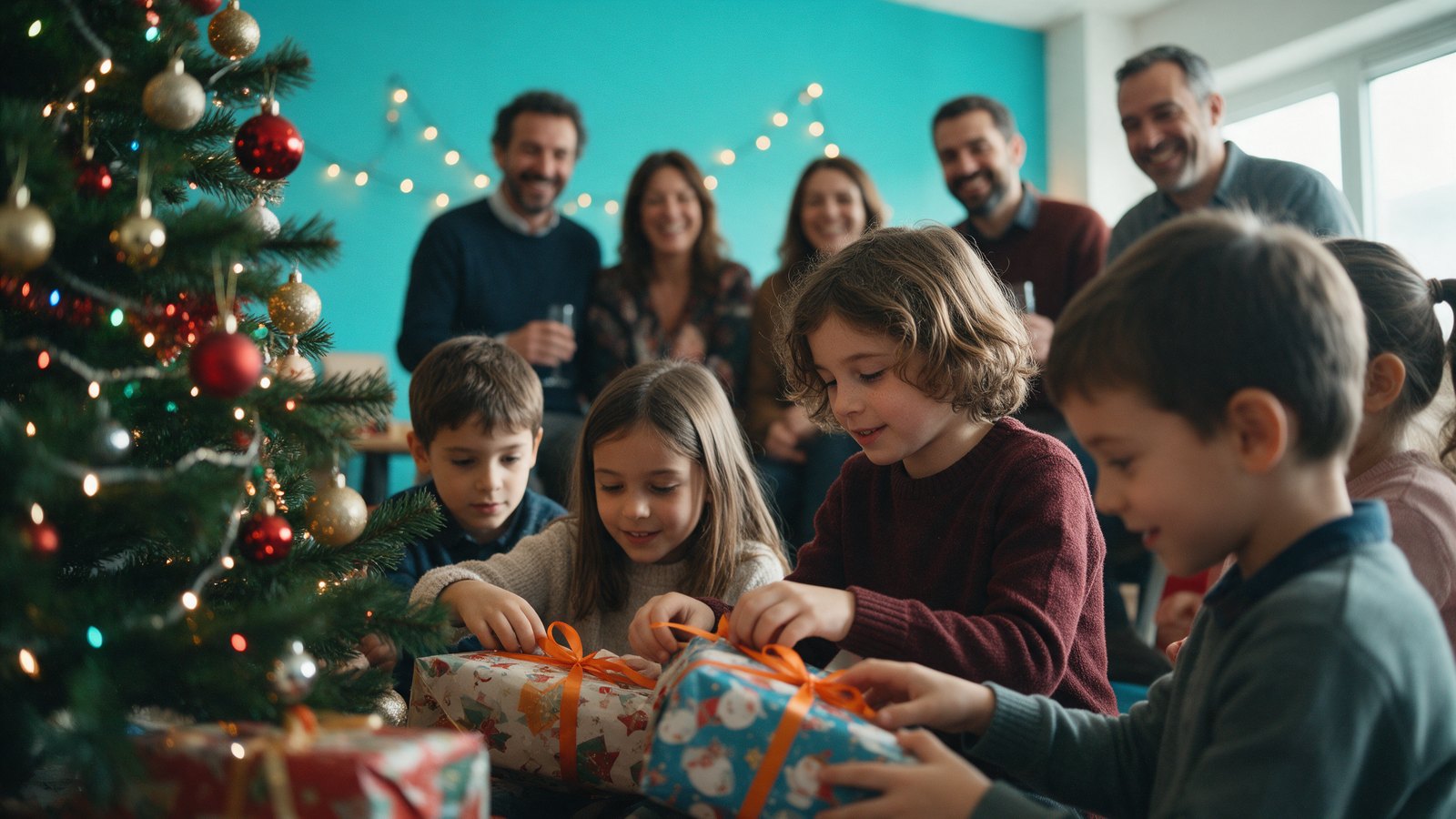 Arbre de Noël en entreprise : des enfants de salariés ouvrent leurs cadeaux